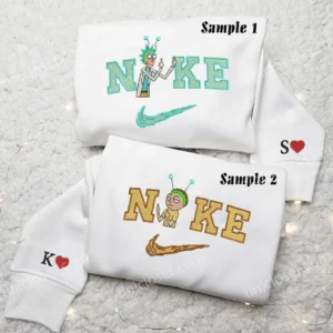 Rick And Morty x Nike Besticktes Shirt, Besticktes Sweatshirt, Modestil für Paare