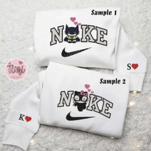 Hello Kitty Batman und Catwoman Nike Besticktes Shirt, Besticktes Sweatshirt, Modestil für Paare