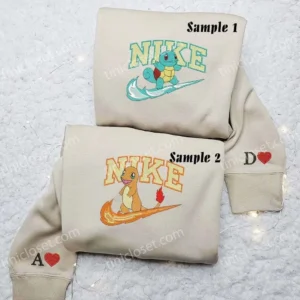 Ash und Pikachu Pokemon x Nike tshirts besticken, besticken Sweatshirt, modischer Stil für Paare