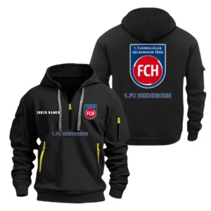 FC Heidenheim Hoodie Reißverschluss, Kapuzenpullover mit Allover-Druck BDE08040525242 - Schwarz