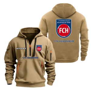 FC Heidenheim Hoodie Reißverschluss, Kapuzenpullover mit Allover-Druck BDE08040525242 - Khaki