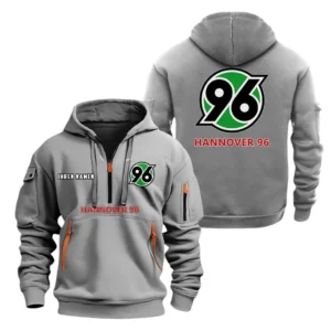 Hannover 96 Hoodie Reißverschluss, Kapuzenpullover mit Allover-Druck BDE08040525243 - Grau