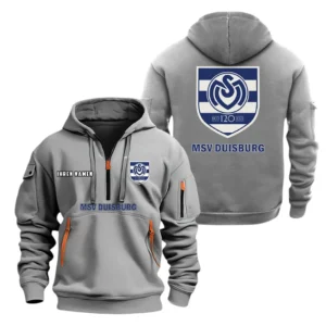 MSV Duisburg Hoodie Reißverschluss, Kapuzenpullover mit Allover-Druck BDE08040525244 - Grau
