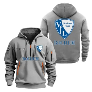 VfL Bochum Hoodie Reißverschluss, Kapuzenpullover mit Allover-Druck BDE08040525245 - Grau