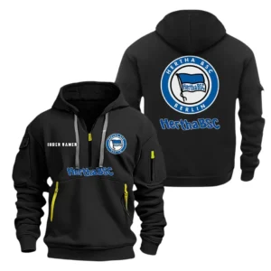 Hertha BSC Hoodie Reißverschluss, Kapuzenpullover mit Allover-Druck BDE08040525247 - Schwarz