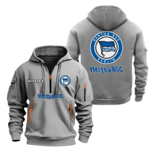 Hertha BSC Hoodie Reißverschluss, Kapuzenpullover mit Allover-Druck BDE08040525247 - Grau