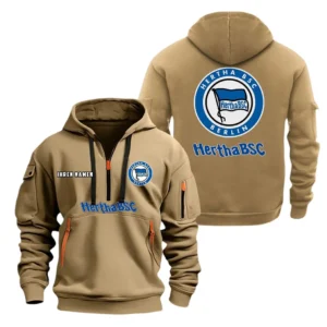Hertha BSC Hoodie Reißverschluss, Kapuzenpullover mit Allover-Druck BDE08040525247 - Khaki