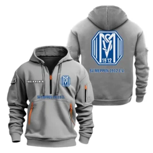 SV Meppen Hoodie Reißverschluss, Kapuzenpullover mit Allover-Druck BDE08040525248 - Grau