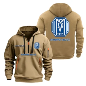 SV Meppen Hoodie Reißverschluss, Kapuzenpullover mit Allover-Druck BDE08040525248 - Khaki
