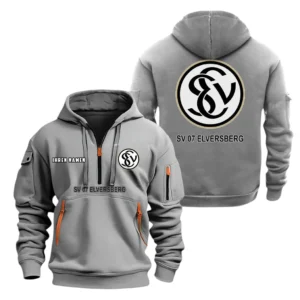 SV Elversberg Hoodie Reißverschluss, Kapuzenpullover mit Allover-Druck BDE08040525249 - Grau