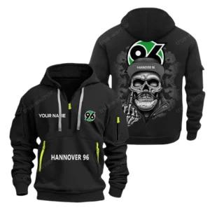 Hannover 96 Hoodie Reißverschluss, Kapuzenpullover mit Allover-Druck Hannover 96 BDE13041125246 - Schwarz
