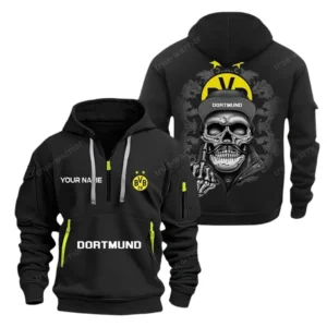 Borussia Dortmund Hoodie Reißverschluss, Kapuzenpullover mit Allover-Druck Borussia Dortmund BDE13041125248 - Schwarz