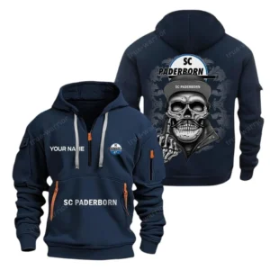 SC Paderborn Hoodie Reißverschluss, Kapuzenpullover mit Allover-Druck SC Paderborn BDE13041125252 - Marineblau