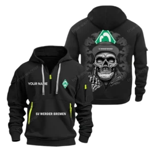 Werder Bremen Hoodie Reißverschluss, Kapuzenpullover mit Allover-Druck Werder Bremen BDE13041125258 - Schwarz