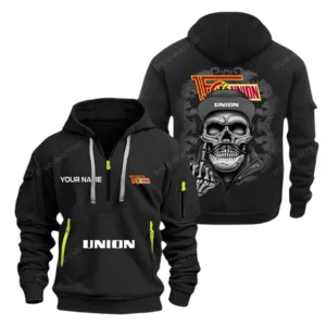 Union Berlin Hoodie Reißverschluss, Kapuzenpullover mit Allover-Druck Union Berlin BDE13041125259 - Schwarz