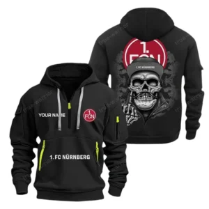 FC Nurnberg Hoodie Reißverschluss, Kapuzenpullover mit Allover-Druck FC Nurnberg BDE13041125260 - Schwarz