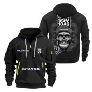 SSV Ulm 1846 Hoodie Reißverschluss, Kapuzenpullover mit Allover-Druck SSV Ulm 1846 BDE13041125262 - Schwarz