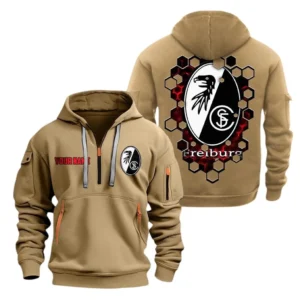 SC Freiburg Hoodie Reißverschluss, Kapuzenpullover mit Allover-Druck SC Freiburg BDE14041125678 - Khaki