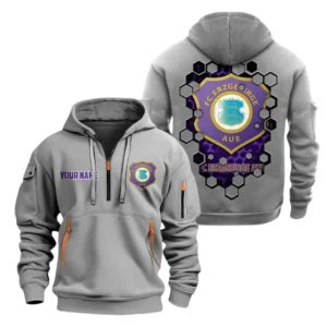 FC Erzgebirge Aue Hoodie Reißverschluss, Kapuzenpullover mit Allover-Druck FC Erzgebirge Aue BDE14041125687 - Grau