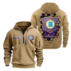 FC Erzgebirge Aue Hoodie Reißverschluss, Kapuzenpullover mit Allover-Druck FC Erzgebirge Aue BDE14041125687 - Khaki