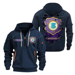 FC Erzgebirge Aue Hoodie Reißverschluss, Kapuzenpullover mit Allover-Druck FC Erzgebirge Aue BDE14041125687 - Marineblau