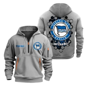 Hertha BSC Hoodie Reißverschluss, Kapuzenpullover mit Allover-Druck Hertha BSC BDE14041125688 - Grau