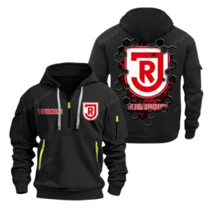 SSV Jahn Regensburg Hoodie Reißverschluss, Kapuzenpullover mit Allover-Druck SSV Jahn Regensburg BDE14041125689 - Schwarz