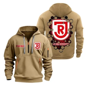 SSV Jahn Regensburg Hoodie Reißverschluss, Kapuzenpullover mit Allover-Druck SSV Jahn Regensburg BDE14041125689 - Khaki