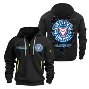 Holstein Kiel Hoodie Reißverschluss, Kapuzenpullover mit Allover-Druck Holstein Kiel BDE14041125691 - Schwarz