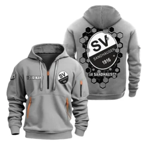 SV Sandhausen Hoodie Reißverschluss, Kapuzenpullover mit Allover-Druck SV Sandhausen BDE14041125712 - Grau