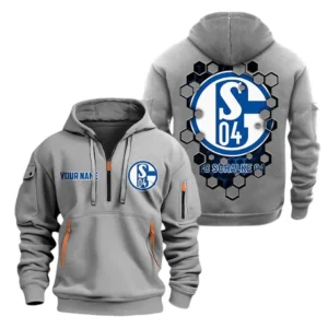 FC Schalke 04 Hoodie Reißverschluss, Kapuzenpullover mit Allover-Druck FC Schalke 04 BDE14041125717 - Grau
