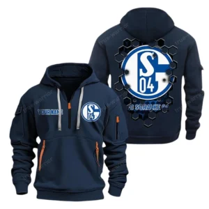 FC Schalke 04 Hoodie Reißverschluss, Kapuzenpullover mit Allover-Druck FC Schalke 04 BDE14041125717 - Marineblau