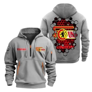 Union Berlin Hoodie Reißverschluss, Kapuzenpullover mit Allover-Druck Union Berlin BDE14041125719 - Grau