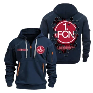 FC Nurnberg Hoodie Reißverschluss, Kapuzenpullover mit Allover-Druck FC Nurnberg BDE14041125720 - Marineblau