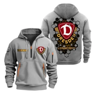 SG Dynamo Dresden Hoodie Reißverschluss, Kapuzenpullover mit Allover-Druck SG Dynamo Dresden BDE14041125723 - Grau