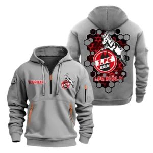 FC Koln Hoodie Reißverschluss, Kapuzenpullover mit Allover-Druck FC Koln BDE14041125729 - Grau