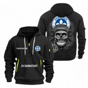 Darmstadt 98 Hoodie Reißverschluss, Kapuzenpullover mit Allover-Druck Darmstadt 98 - Schwarz BDE2204242510