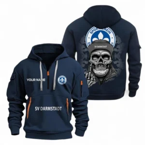 Darmstadt 98 Hoodie Reißverschluss, Kapuzenpullover mit Allover-Druck Darmstadt 98 - Marineblau BDE2204242510