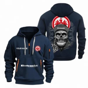 Eintracht Frankfurt Hoodie Reißverschluss, Kapuzenpullover mit Allover-Druck Eintracht Frankfurt - Marineblau BDE2204242512