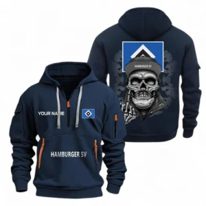Hamburger SV Hoodie Reißverschluss, Kapuzenpullover mit Allover-Druck Hamburger SV - Marineblau BDE2204242515