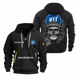 Karlsruher SC Hoodie Reißverschluss, Kapuzenpullover mit Allover-Druck Karlsruher SC - Schwarz BDE2204242522