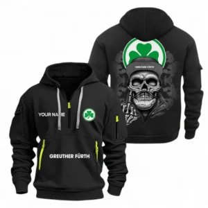 SpVgg Greuther Furth Hoodie Reißverschluss, Kapuzenpullover mit Allover-Druck SpVgg Greuther Furth - Schwarz BDE2204242528