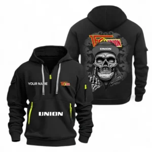 Union Berlin Hoodie Reißverschluss, Kapuzenpullover mit Allover-Druck Union Berlin - Schwarz BDE2204242532