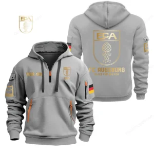 FC Augsburg Hoodie Reißverschluss, Kapuzenpullover mit Allover-Druck BDE2604252502 - Grau