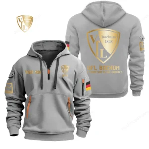 VfL Bochum Hoodie Reißverschluss, Kapuzenpullover mit Allover-Druck BDE2604252503 - Grau