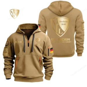 VfL Bochum Hoodie Reißverschluss, Kapuzenpullover mit Allover-Druck BDE2604252503 - Khaki