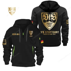 Vfb Stuttgart Hoodie Reißverschluss, Kapuzenpullover Mit Allover-druck Bde2604252514 - Schwarz
