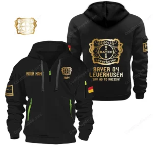 Bayer 04 Leverkusen Hoodie Reißverschluss, Kapuzenpullover mit Allover-Druck BDE2604252515 - Schwarz
