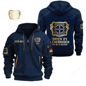 Bayer 04 Leverkusen Hoodie Reißverschluss, Kapuzenpullover mit Allover-Druck BDE2604252515 - Marineblau