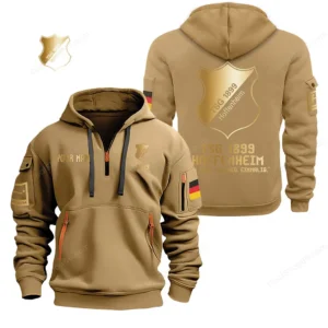 TSG 1899 Hoffenheim Hoodie Reißverschluss, Kapuzenpullover mit Allover-Druck BDE2604252517 - Khaki